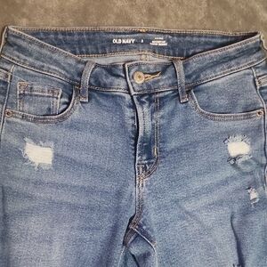 Old Navy Women's mid rise rockstar super skinny distressed jeans